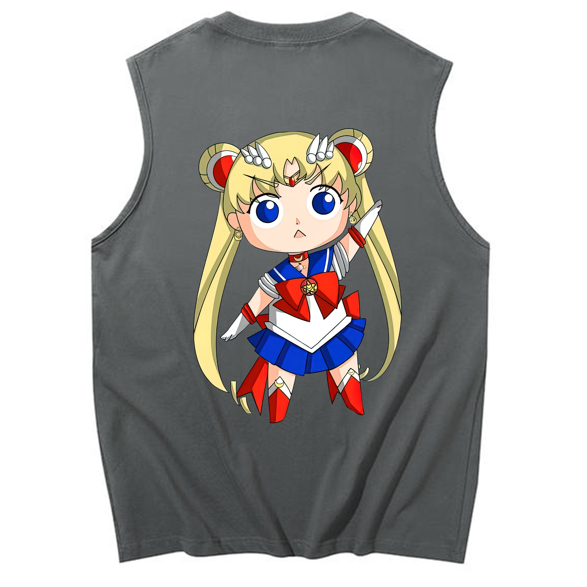 （画像用） 美少女戦士セーラームーン 月野 うさぎ つきの うさぎ Sailor Moon Tsukino Usagi コットン100％タンクトップ（背面プリント）